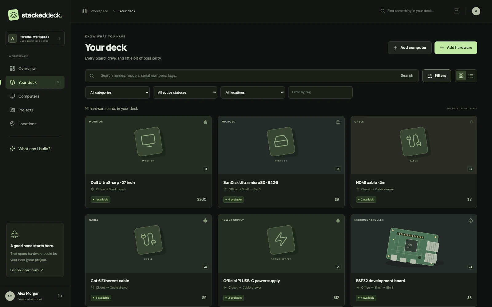 stacked deck — Every part, accounted for
