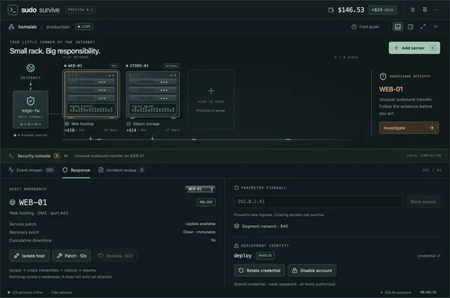 sudo survive — Match the response to the evidence